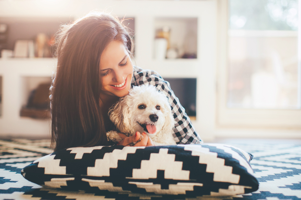 Happy pet and owner