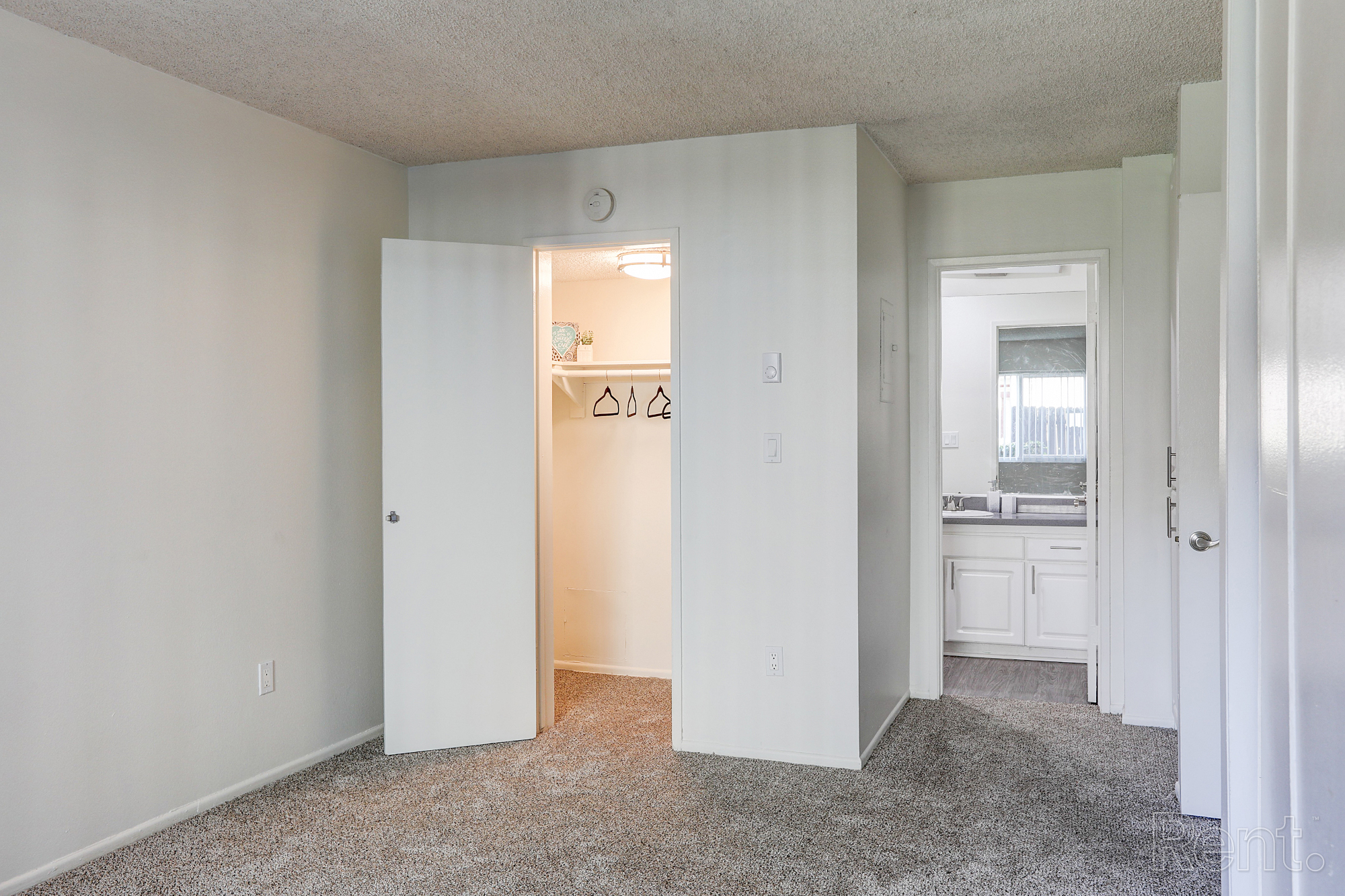 Chateau deville apartment floorplan-j bedroom showing closet and bathroom