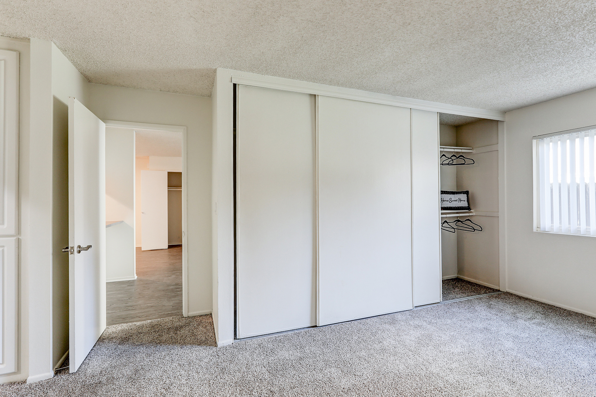 Chateau deville apartment floorplan-j bedroom showing closet and hallway