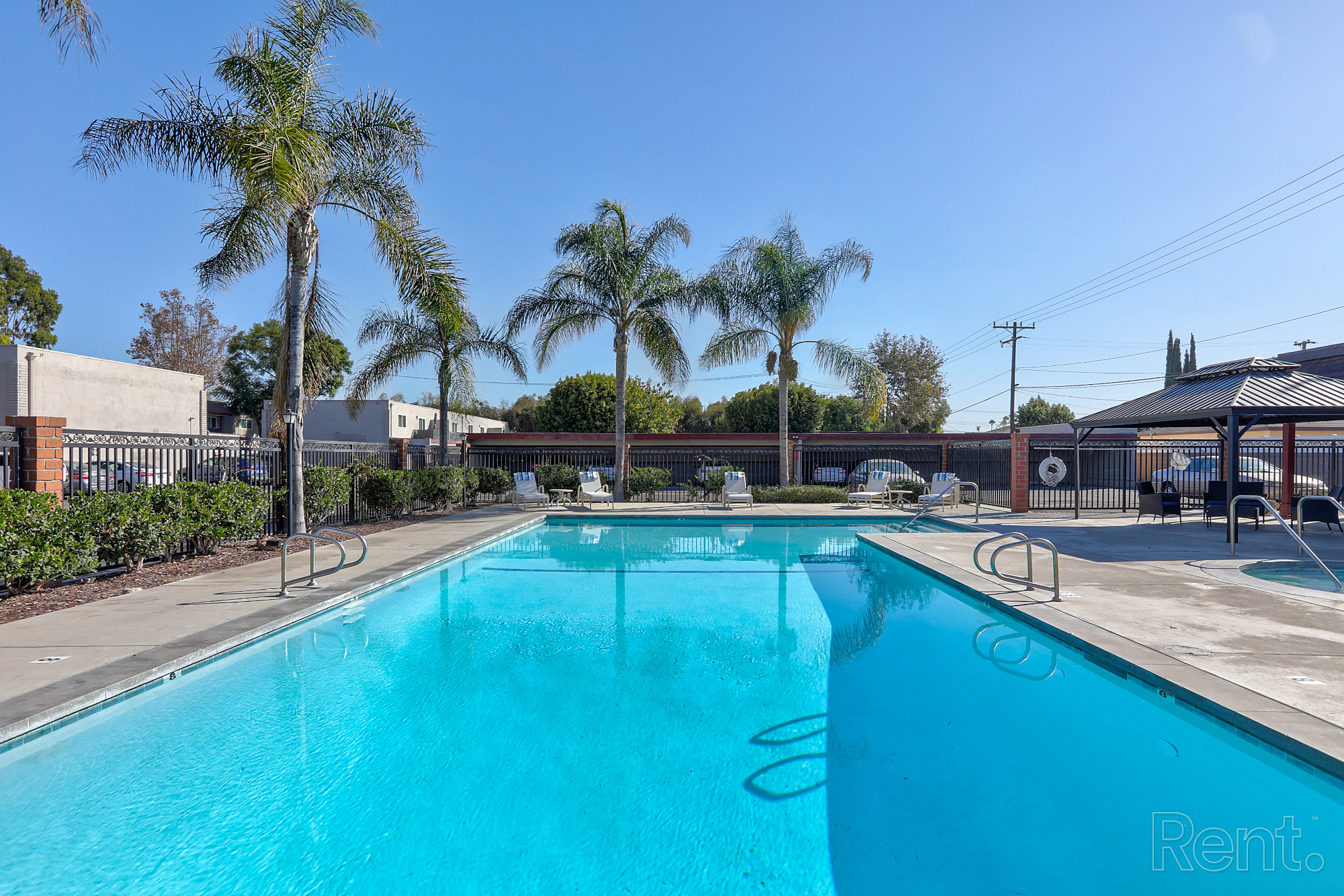 Chateau deville apartment community pool first angle