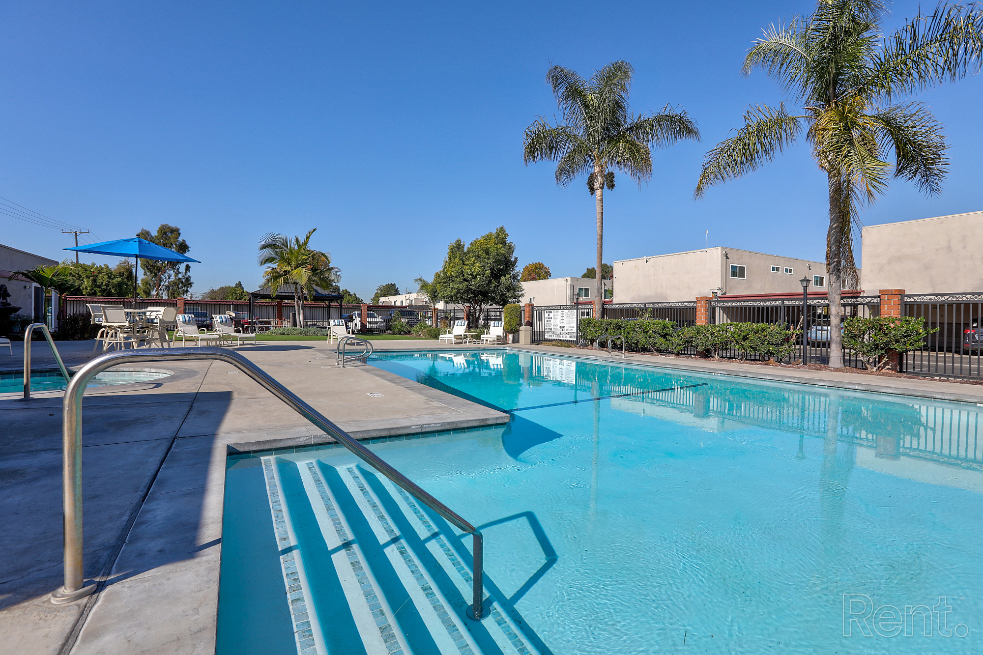 Chateau deville apartment community pool angle 2