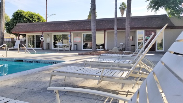 Community pool and lounge areas, alternate view